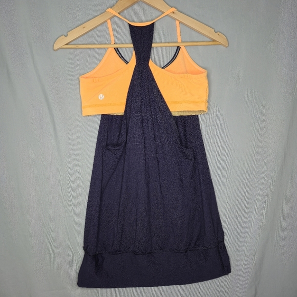 Lululemon No Limits Tank With Built In Bra Orange And Blue Size 6 - Picture 2 of 6